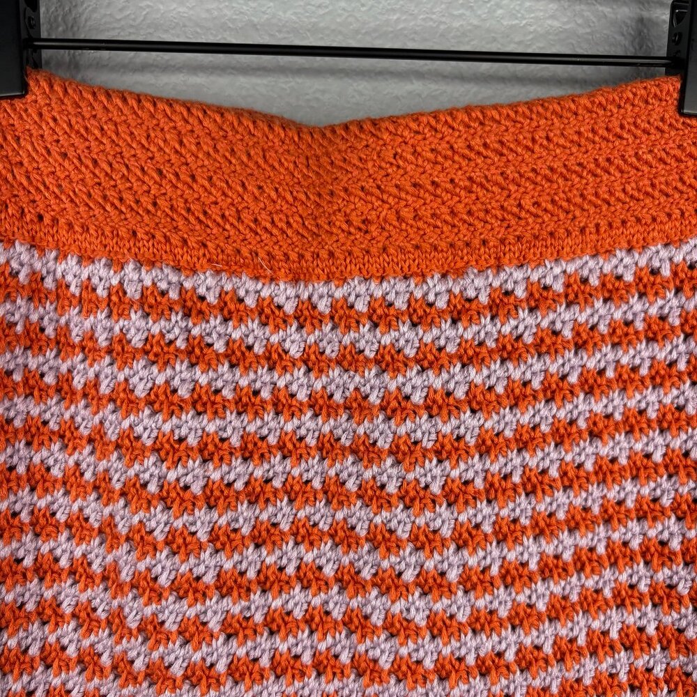 Zara Orange & Purple Crochet Mini Skirt - Picture 3 of 5